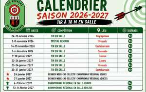 Calendrier des compétitions et tournois — Saison 2026-2027