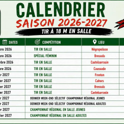 Calendrier des compétitions et tournois — Saison 2026-2027